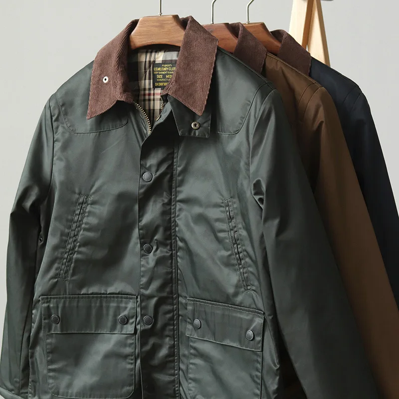 4601 # Осенне-зимняя новая американская ретро восковая куртка Reelin мужская простая
