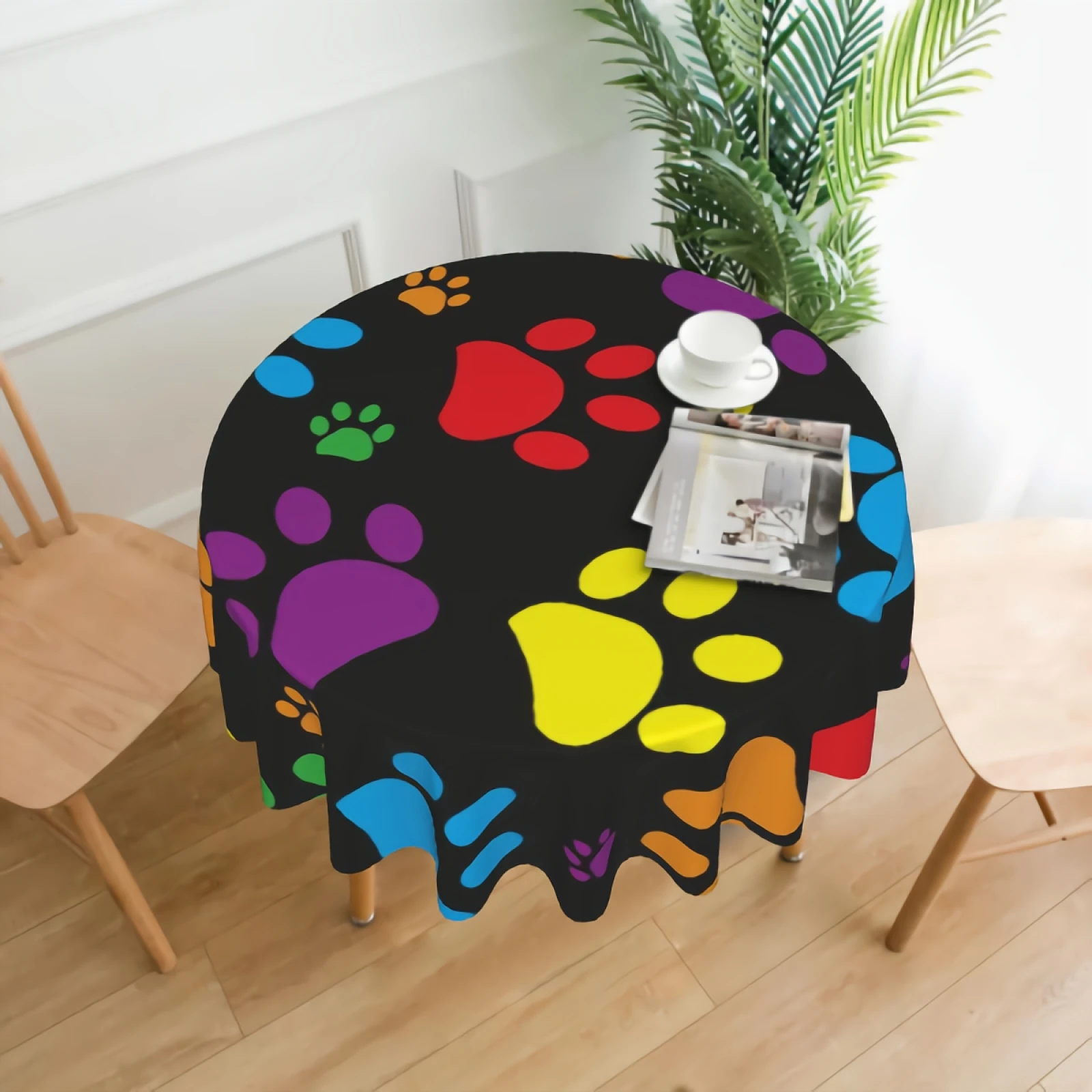 

Stylish Polyester Table Cloth 60 inch Wipeable Table Cover for Kitchen Dinning