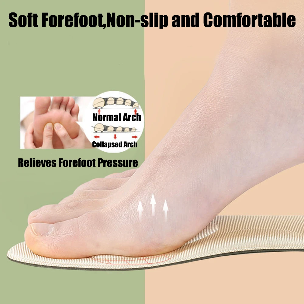 Memory Foam Insoles for Shoes Women High Heels Inserts Plantar Fasciitis Pain Relief Comfort Breathable Foot Massage Shoe Pads