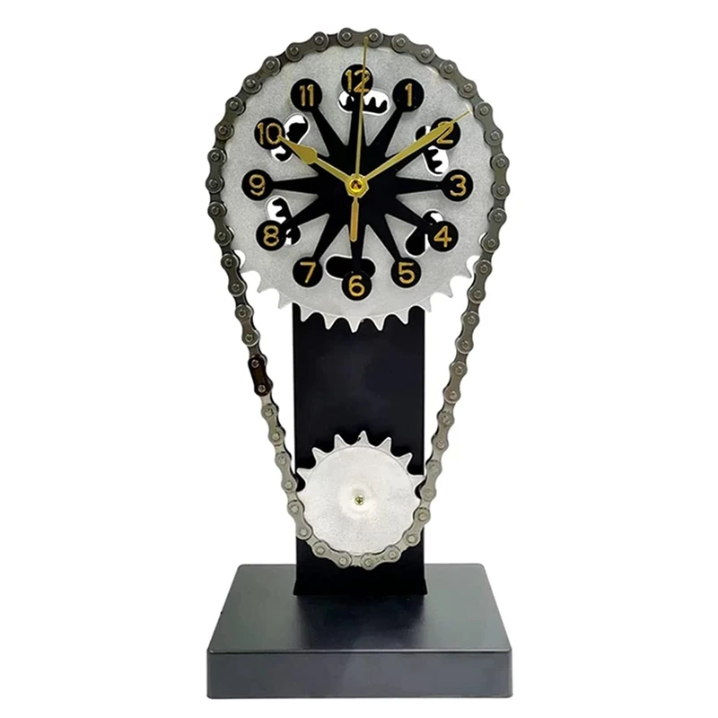 

Steampunk Clock With Movement Home Decor Rotating Gear Clock Plastic Clock Crafts Black