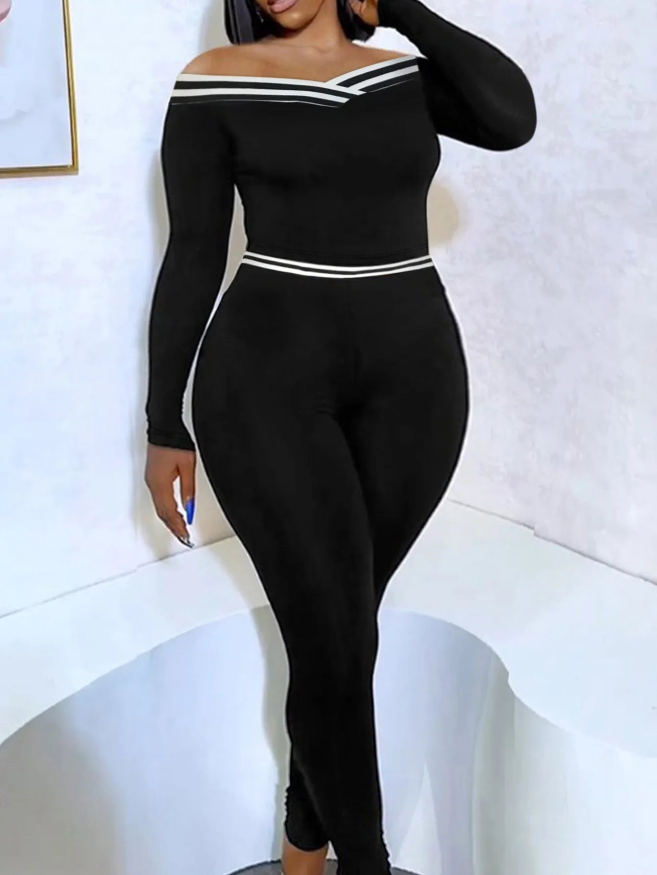 LW Комплекты из двух предметов больших размеров футболка с длинными рукавами и