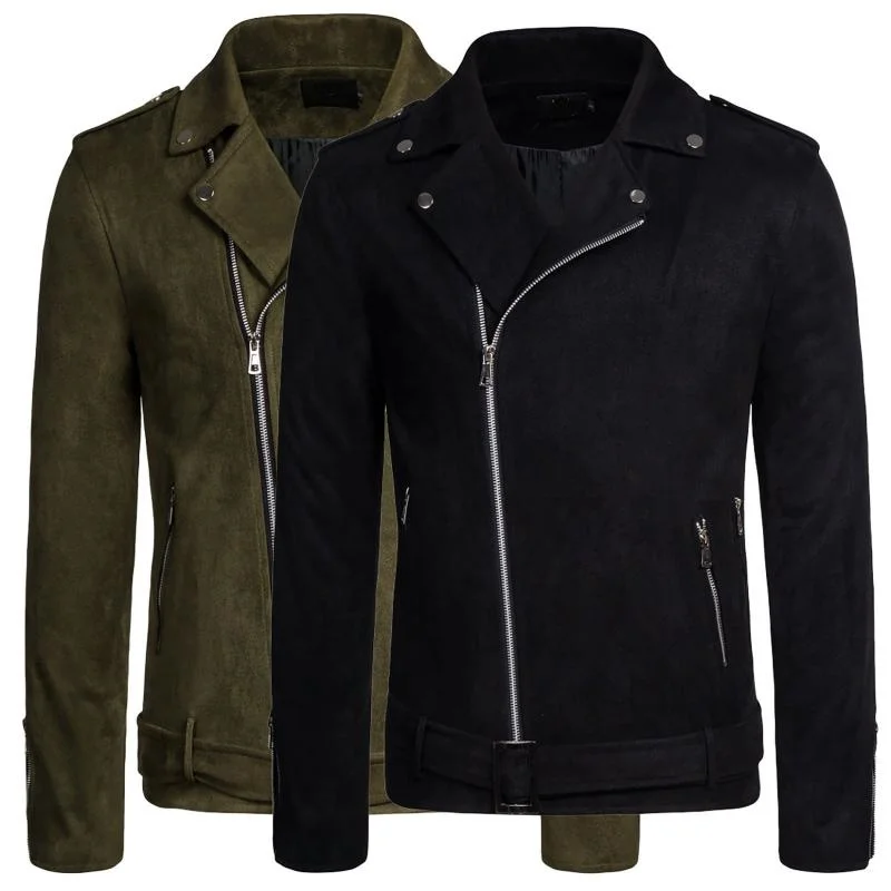 Men's Jackets Men Long Sleeve Zipper Lapel Jacket Fashion Casual Coat Winter Thickened Men#c