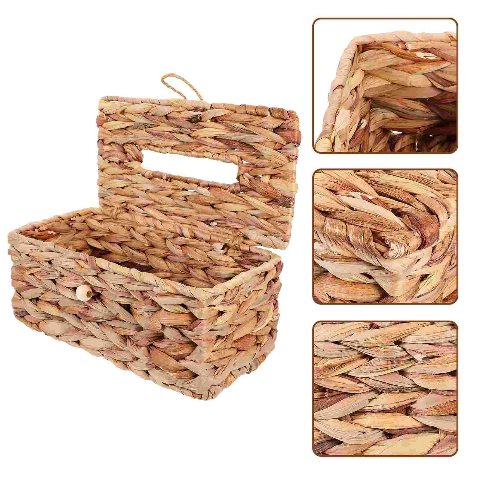 

Woven Tissue Box Living Room Supplies Napkin Storage Holder Desk Decorations Office