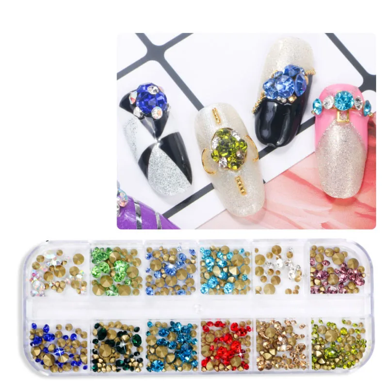 

Swarovsky 12 упаковок AB V Нижняя Стразы для ногтей Кристалл 3D микро стекло самодельные драгоценные камни блестящие искусственные мини бусины