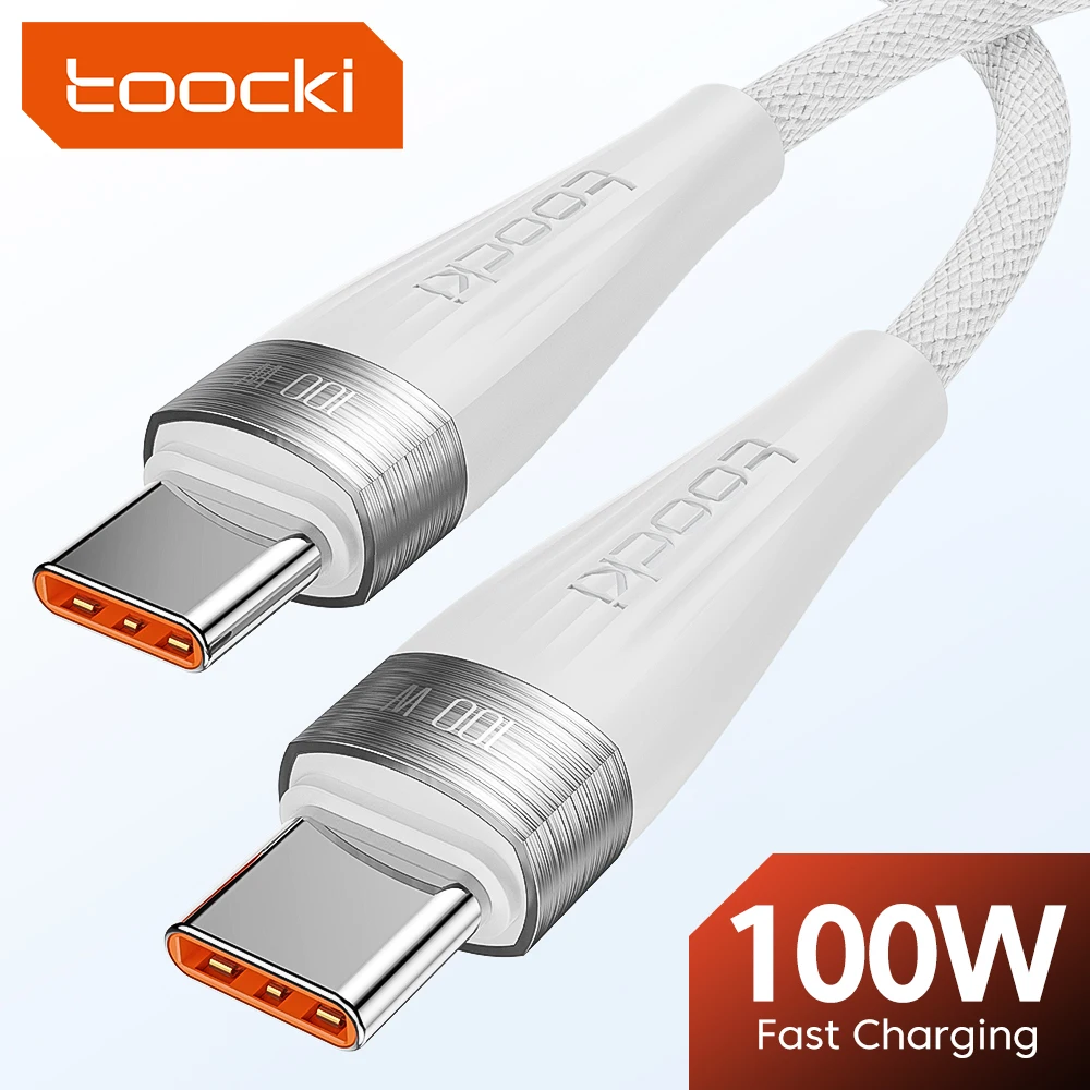Toocki 240W 100W Type C to Type C Cable PD Fast Charging Charger Cord Data Wire For Poco Huawei Xiaomi Samsung USB C to USB C 3M