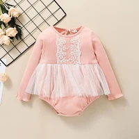 3 24 months newborn baby girls romper lace dress patchwork tulle skirt ribbed bodysuit infant outfits 2022 autumn girl clothing