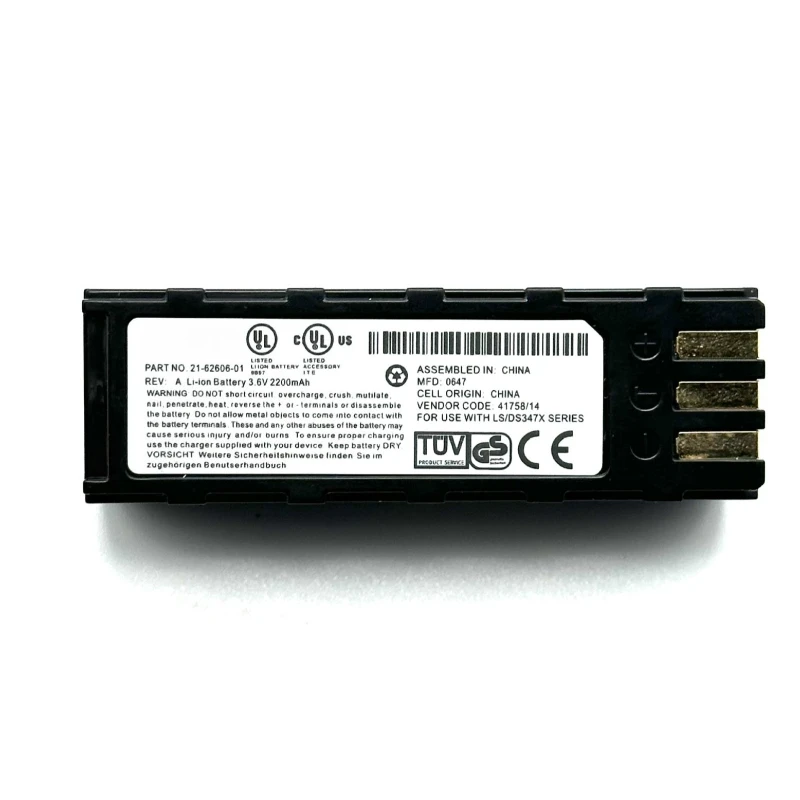 Фото Литий-ионный аккумулятор 3.6V 2200mAh 21-62606-01 для замены в сканерах штрих-кодов Zebra Symbol LS3578, DS3578, LS3478 №2