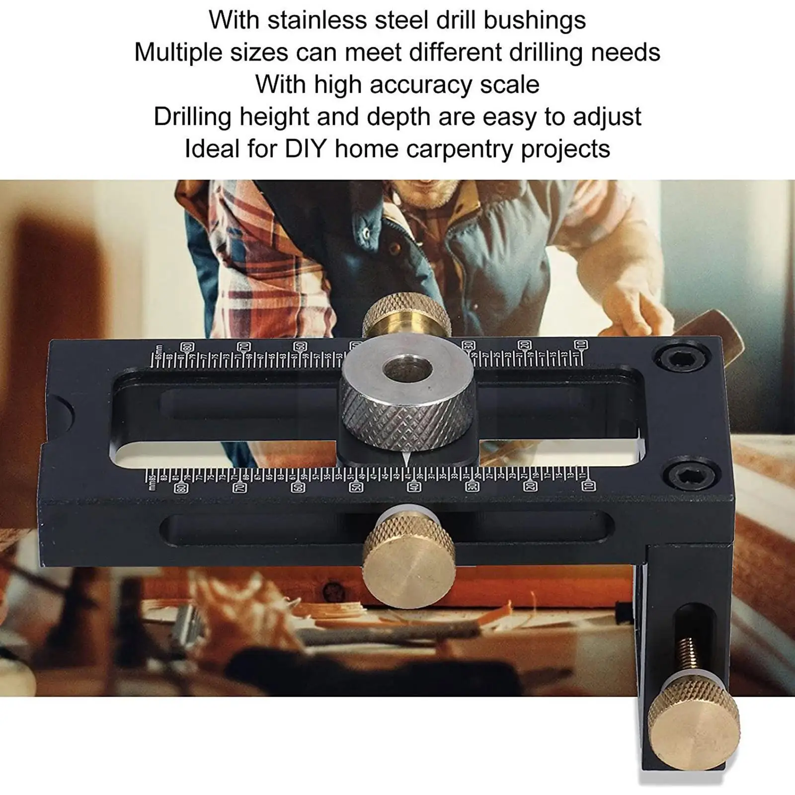 

3 In 1 Woodworking Doweling Jig Kit Positioning Punch Guide Puncher Furniture Jig Locator Tool Hole Drill Pocket Hole Tools R0G8