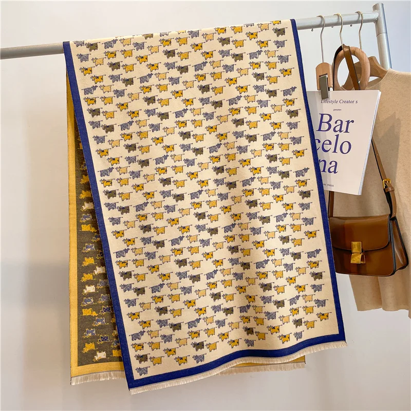 

Luxury Scarf Winter Warm Cashmere Women Long Pashmina 2022 Foulard Female Scarves Lady Shawl Wraps New Blanket Fashion Poncho