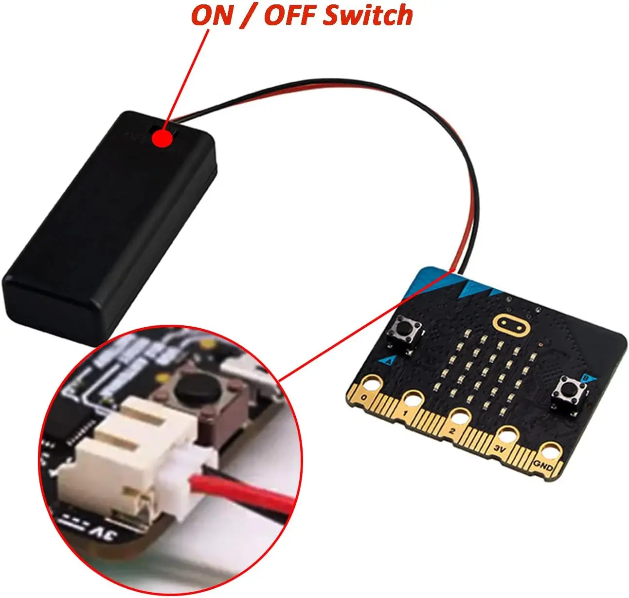 50 шт./партия коробка-держатель для батарей 2 AA с разъемом PH2.0 JST