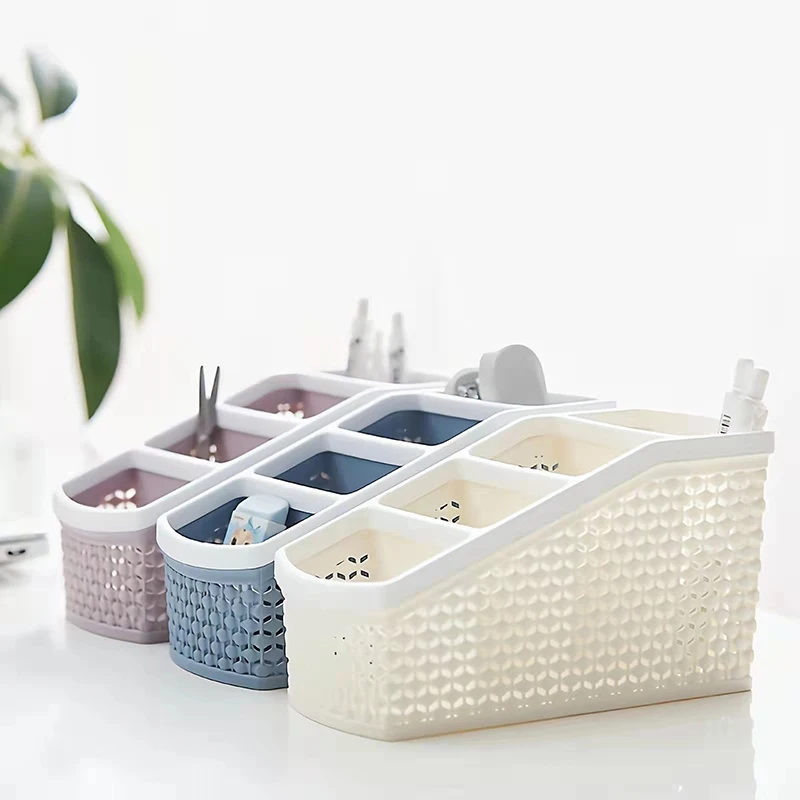 

Lmitation Rattan Desk Storage Box Dressing Table Cosmetics Lipstick Finishing Boxs Student Desks Stationery Shelf Home Appliance