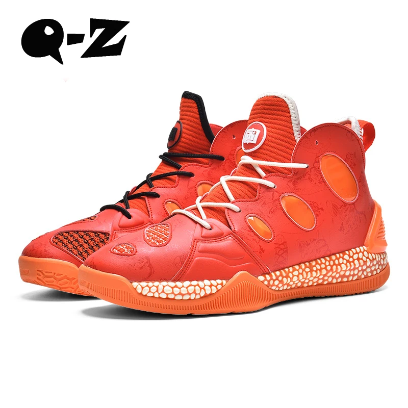 

QZ-1519 профессиональные высококачественные мужские баскетбольные кроссовки, нескользящая спортивная обувь для тренировок, носимые Модные б...