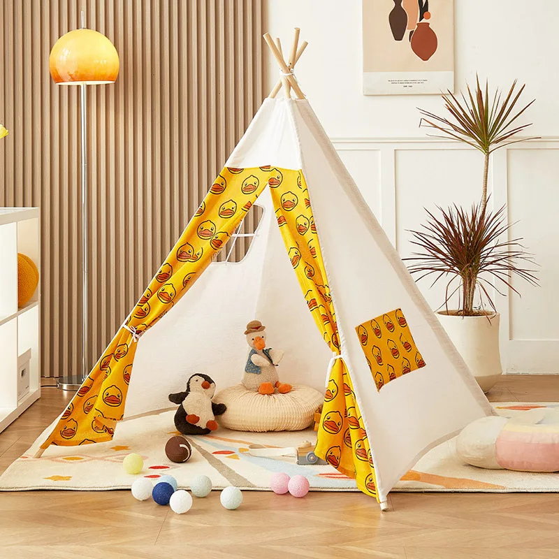 

Play House For Children 160cm Tents Cabana Tipi Infantil Baby Kids Play Teepee Tents Castle Carpet Mats Toy Portable Kids Wigwam
