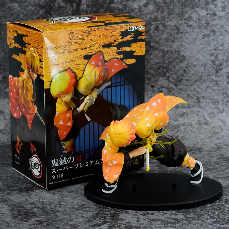 14 см аниме Demon Slayer Kimetsu No Yaiba Agatsuma Zenitsu боевая поза фигурки ПВХ модель статуя
