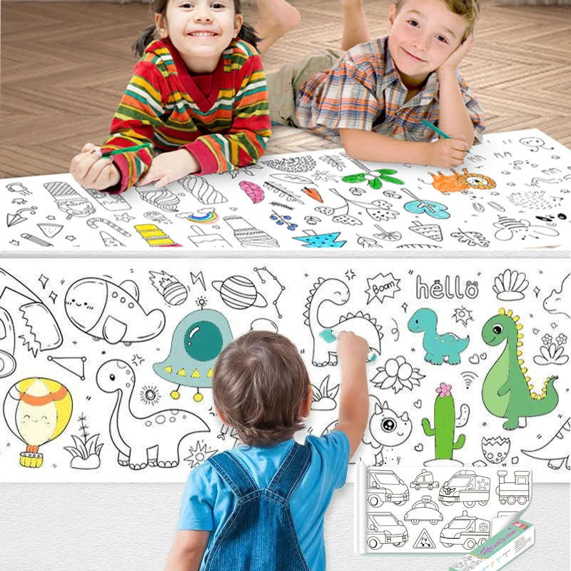 

Kids Drawing Montessori Toys Diy Pattern Coloring Fill Roll Repeated Paste Painting Roll Educational Toys Gifts for Children