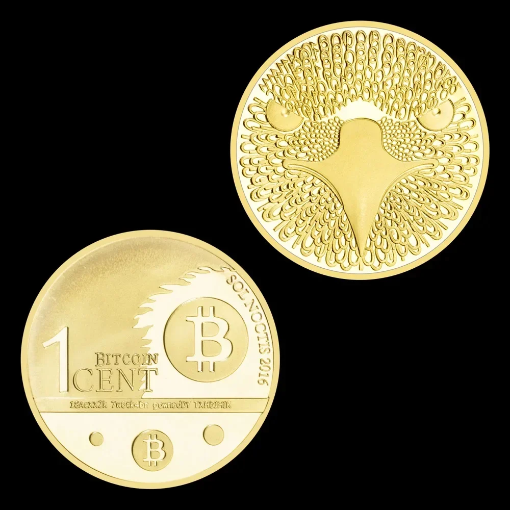 

Золотая позолоченная монета Биткойн Цент