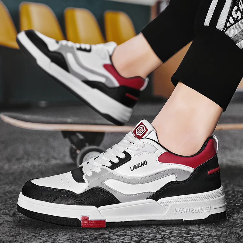 Men's Skateboarding Shoes Casual Shoes Outdoors Leisure Sneakers Breathable  Lace up Shoes Flat Street Shoes Chaussure Homme