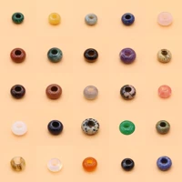 5pc 16mm natural stone beads tiger eye stone opal quartz round 6mm big hole loose beads for jewelry making bracelets necklaces
