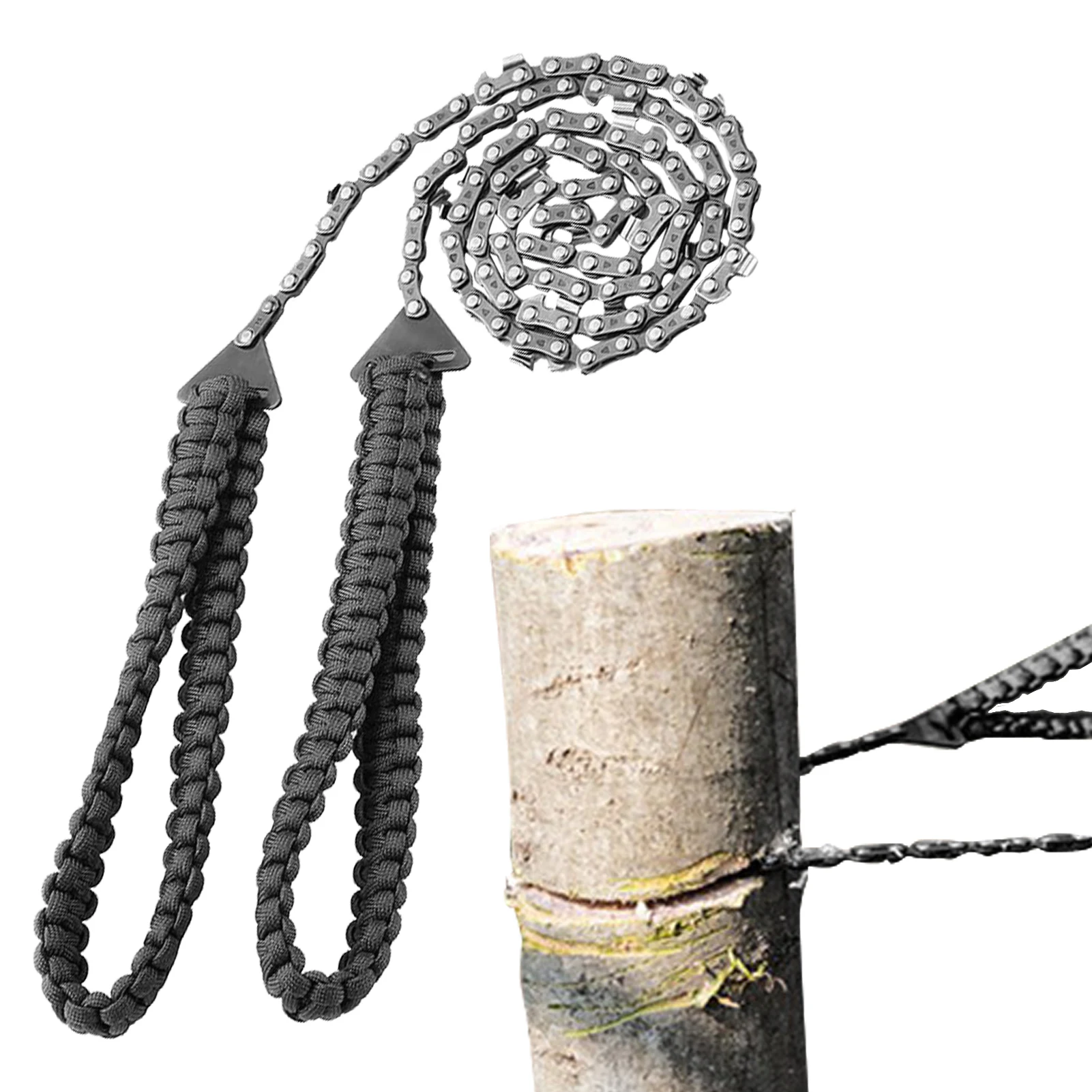 

Складная цепная ручная пила с рукояткой из Паракорда, складной инструмент для улицы, пила с зубцами для кемпинга