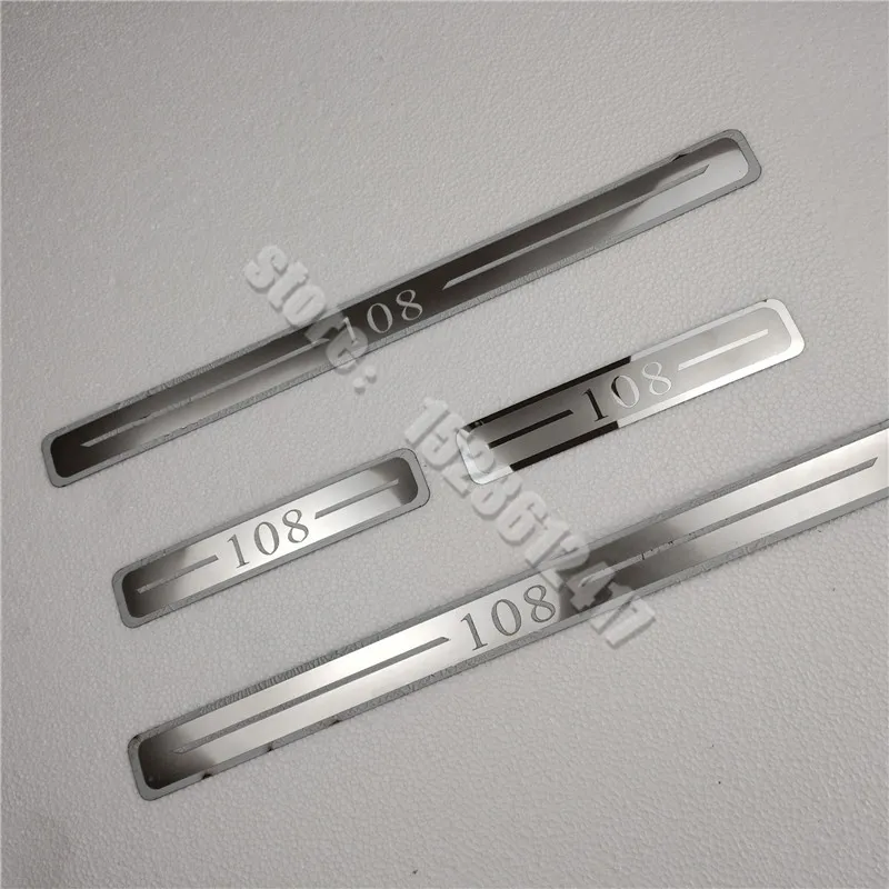 

For Peugeot 107 108 2006-2018 Stainless Steel Door Sill Scuff Plate Stickers Protector Guard Welcome Pedal Threshold Car Styling