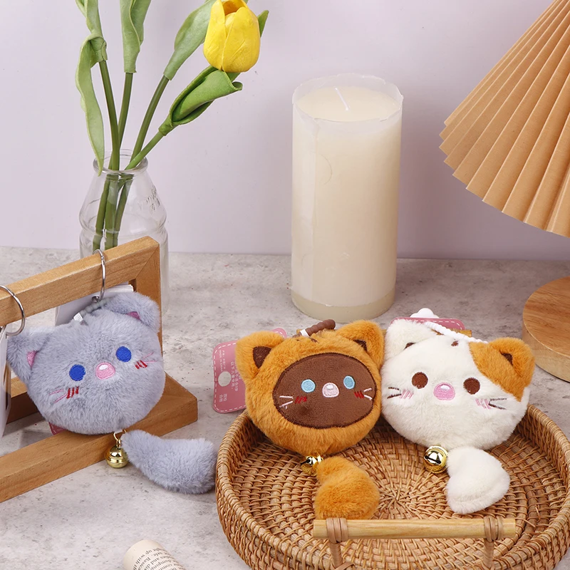 Мультяшный Кот плюшевая игрушка колокольчик котенок кулон мягкая кукла брелок