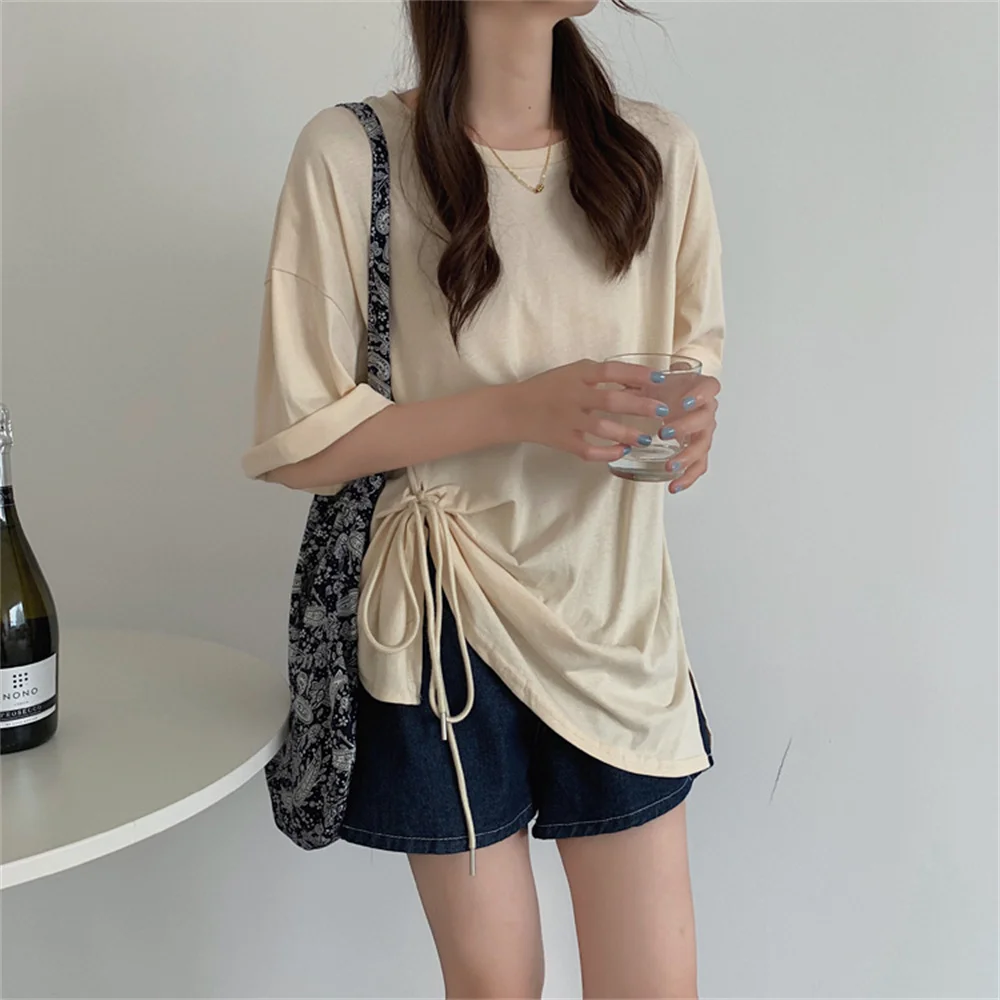 Футболка Alien Kitty Женская однотонная на шнуровке стильный топ с коротким рукавом