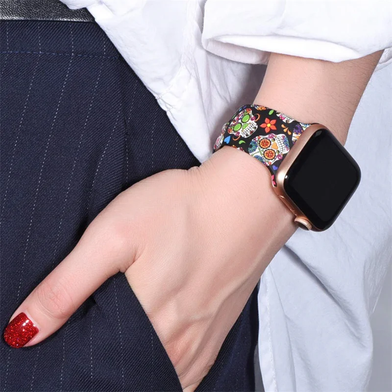 Leopard Strap For Apple Watch ultra band 49mm 44mm 40mm 38mm 42mm Printed Sport Silicone bracelet iWatch series 8 3 4 5 6 se 7