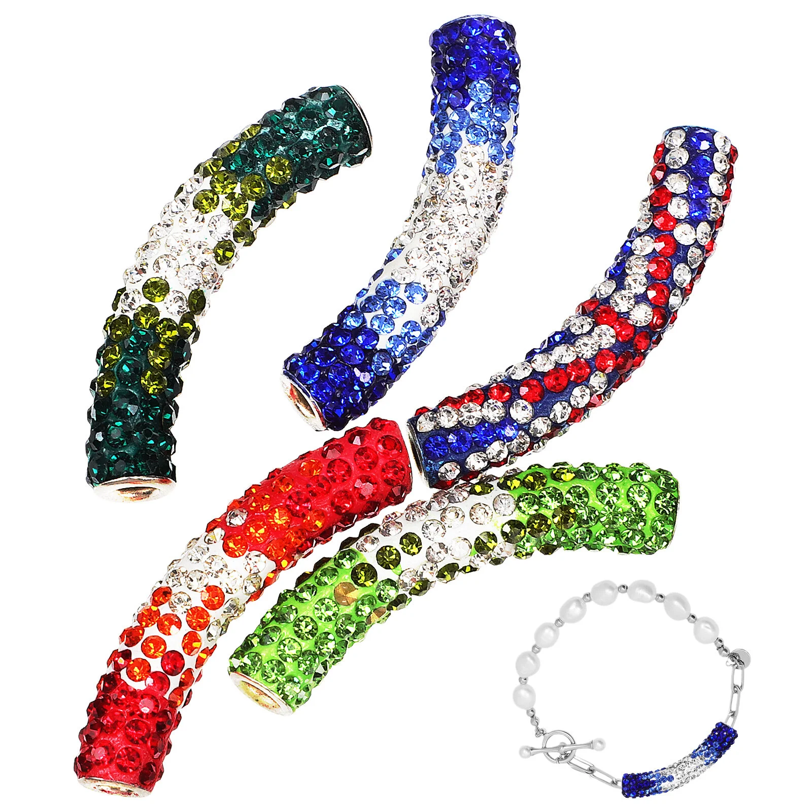 

5 Pcs Locket Necklace Jewelry Charms Bracelet Loose Beads Polymer Clay Pendants