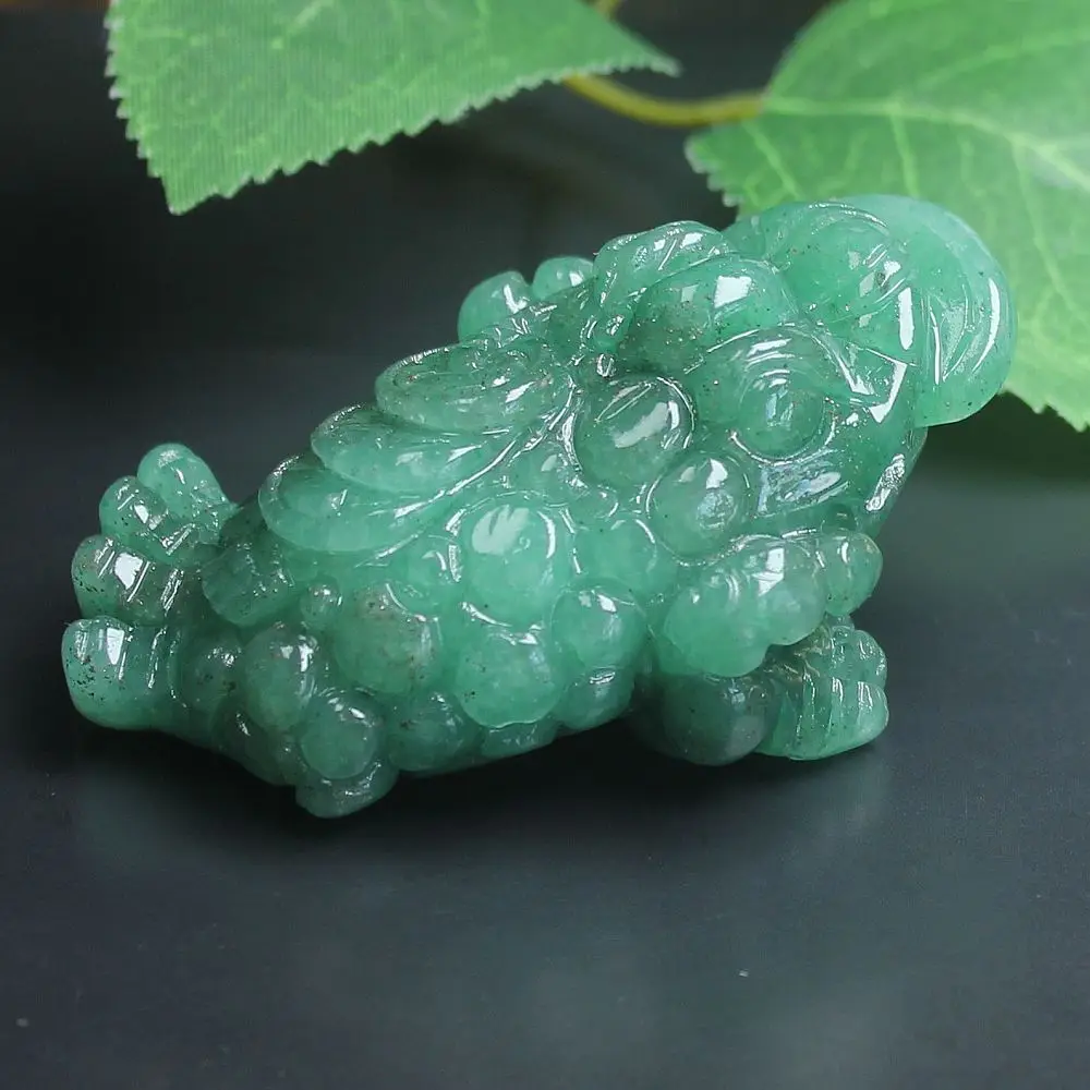 

Hand Carved crystal natural green aventurineToad Hoptoad Animal Figurine Animal Carving