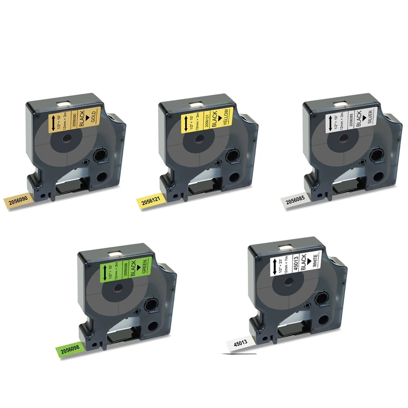 

5-Pack Label Tape For DYMO D1 Colorpop 12Mm 0.47 Inch Label Tape For Label Maker Labelmanager 160 280 360D 420P Pnp