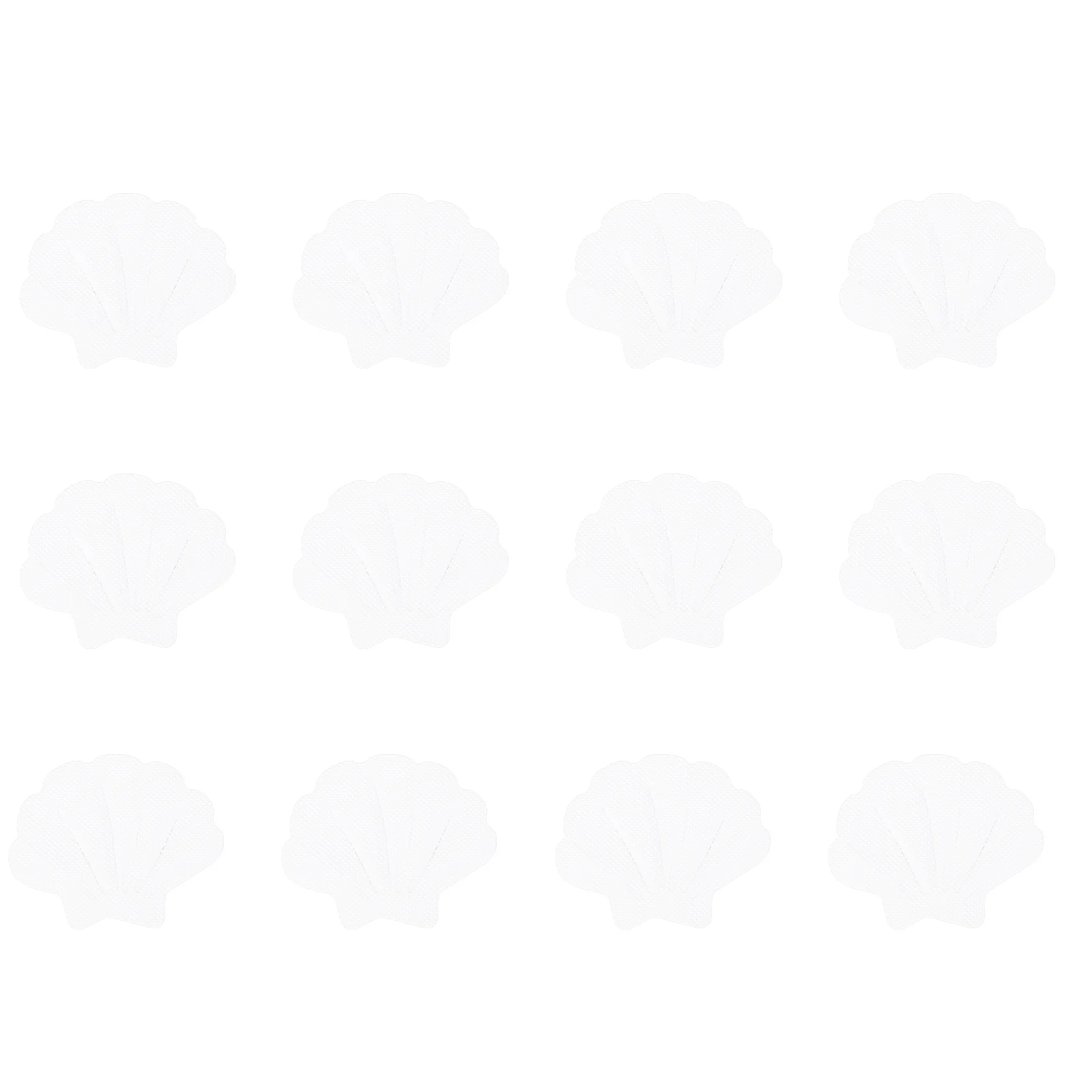 

12PCS non shower strips Non Bathroom Stickers DIY Self Adhesive White Shell Pattern Treads Stickers Shower Traction Strips for