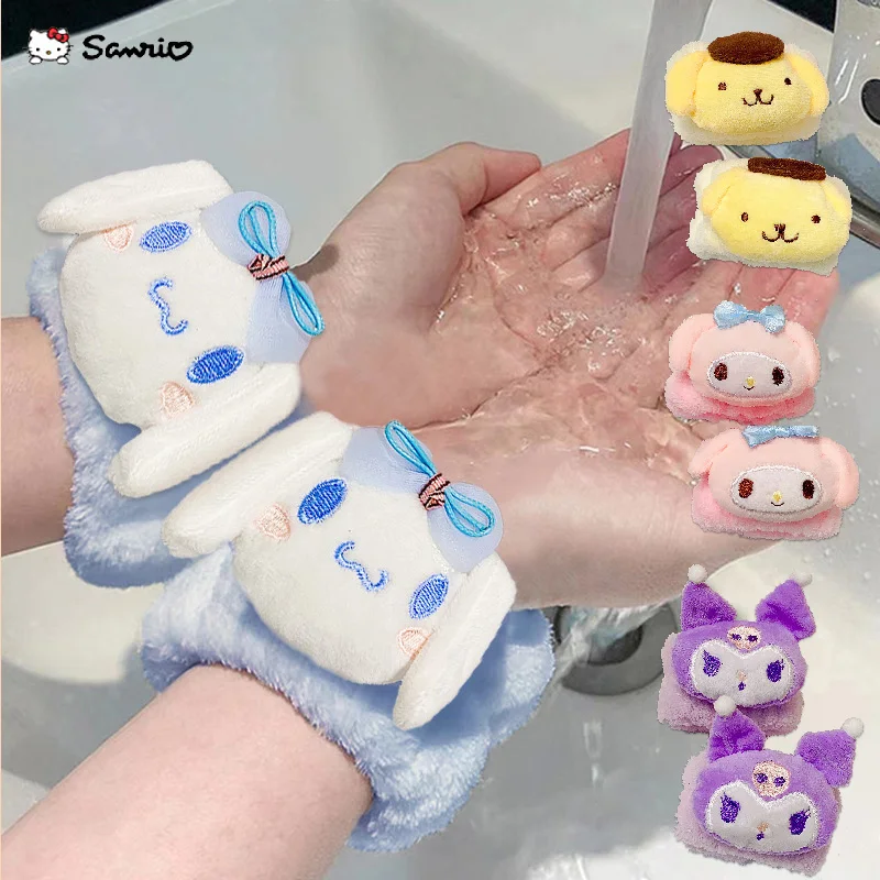 

2Pcs Kawaii Girl Wash Face Wristband Fashion Sanrio Cinnamoroll Cartoon Soft Plush Wristband Women Yoga Running Band Accessories