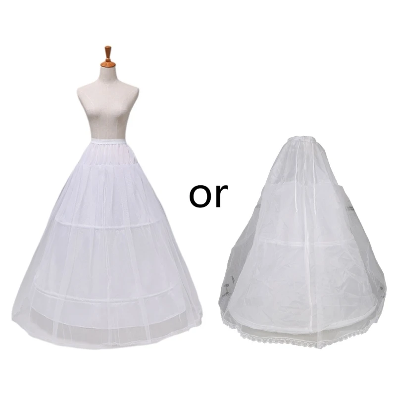 

2 Hoops 1-layer Yarn Skirt Bride Bridal Wedding Dress Support Petticoat Women Co