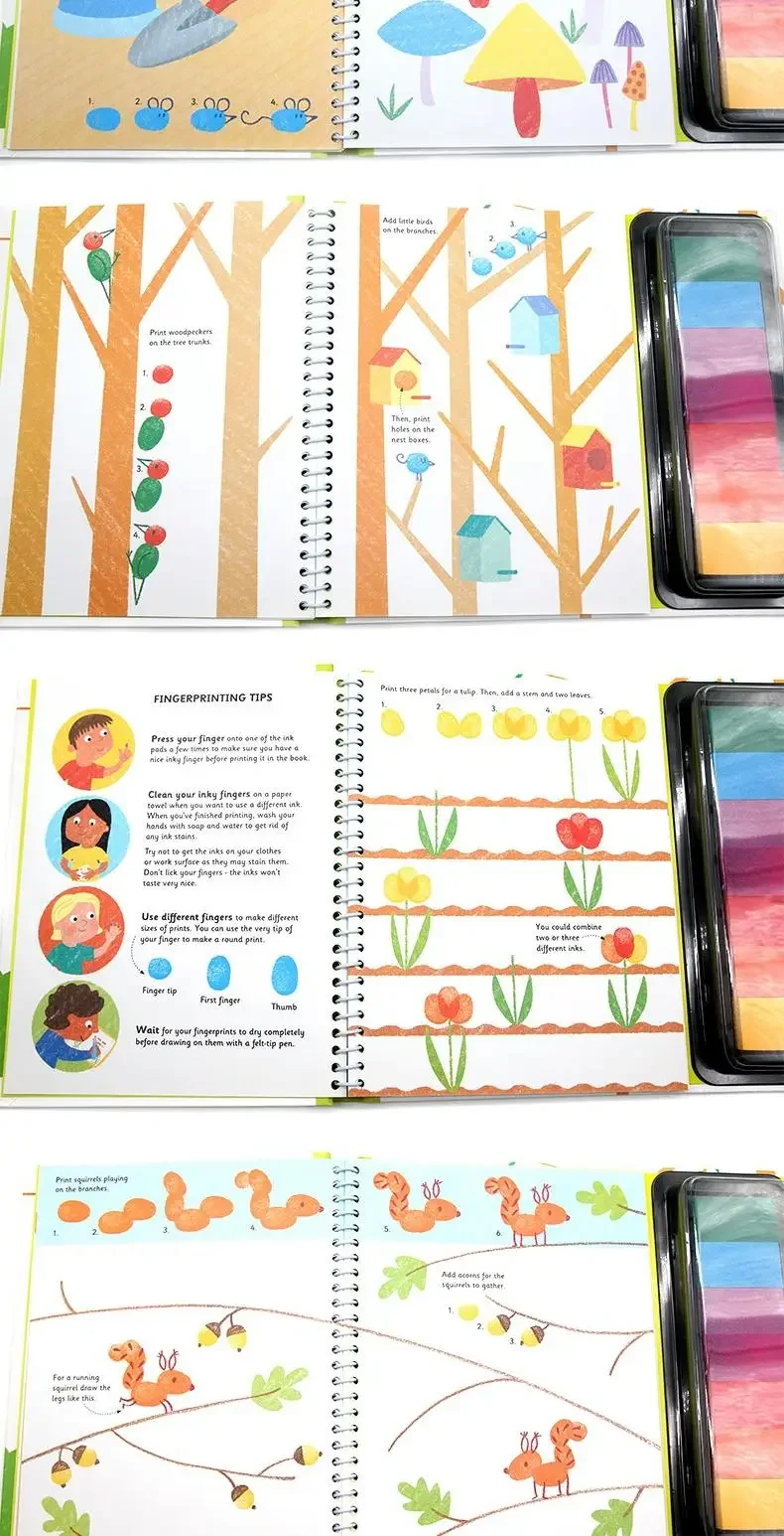 Раскраска с отпечатками пальцев Usborne Garden DIY, детские книги в возрасте 3, 4, 5, 6 лет, английские книжки с картинками, 9781474932301 (art.: 3920ceccaa87c) - 3920ceccaa87c