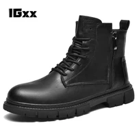 men new street solid martin boots mens fashion work boot comfortable ankle boots cowboy style all match casual big size39 44