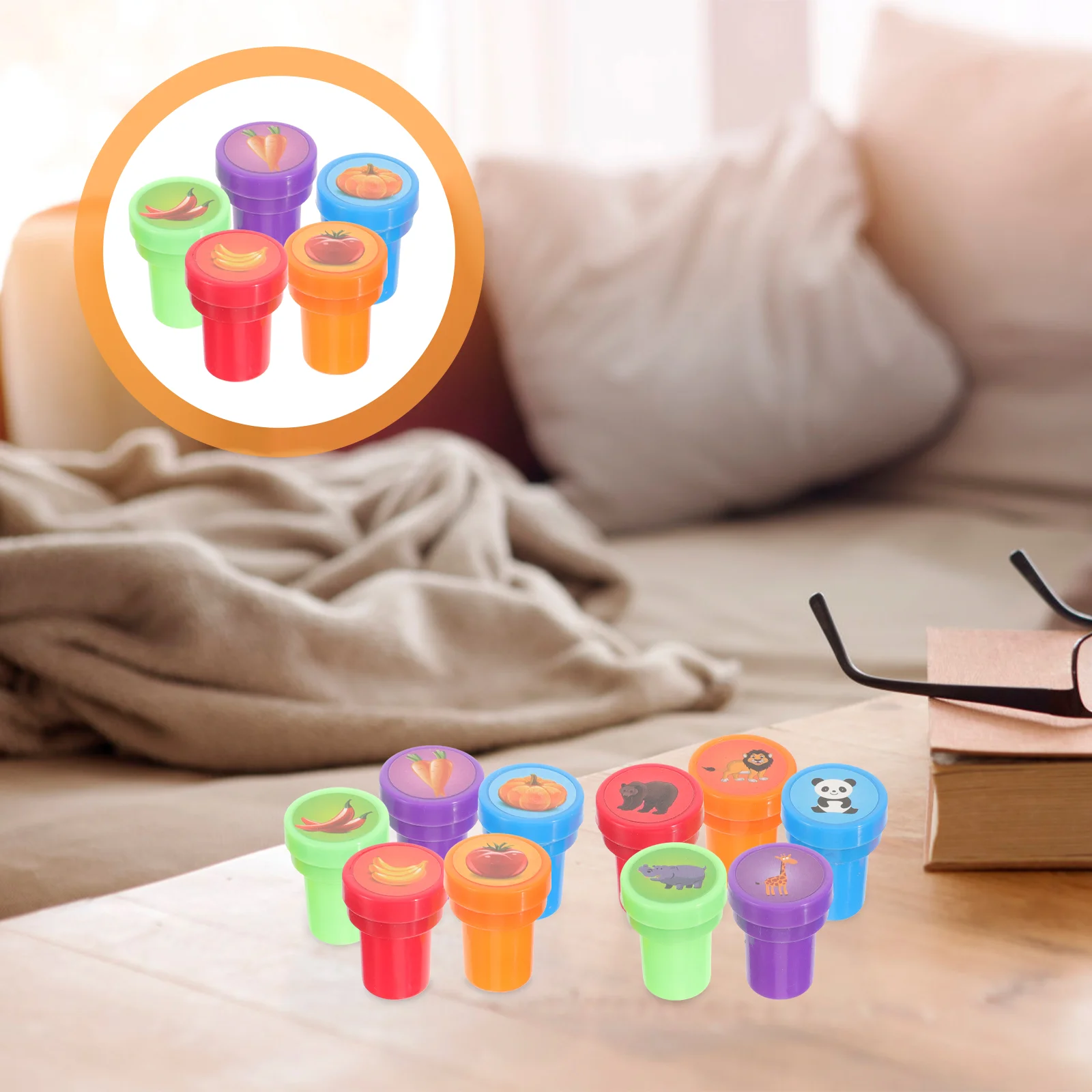 

20pcs Fruit Stamper Funny Creative Animal Stamper for Kid Student Child Sealing wax