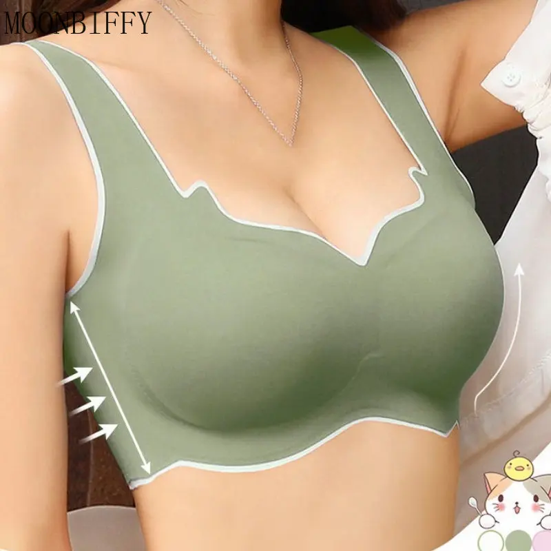 

Бюстгальтер женский бесшовный, пикантное нижнее белье с красивой спинкой, без косточек, с маленькой грудью и присборенной грудью, с кошачьи...