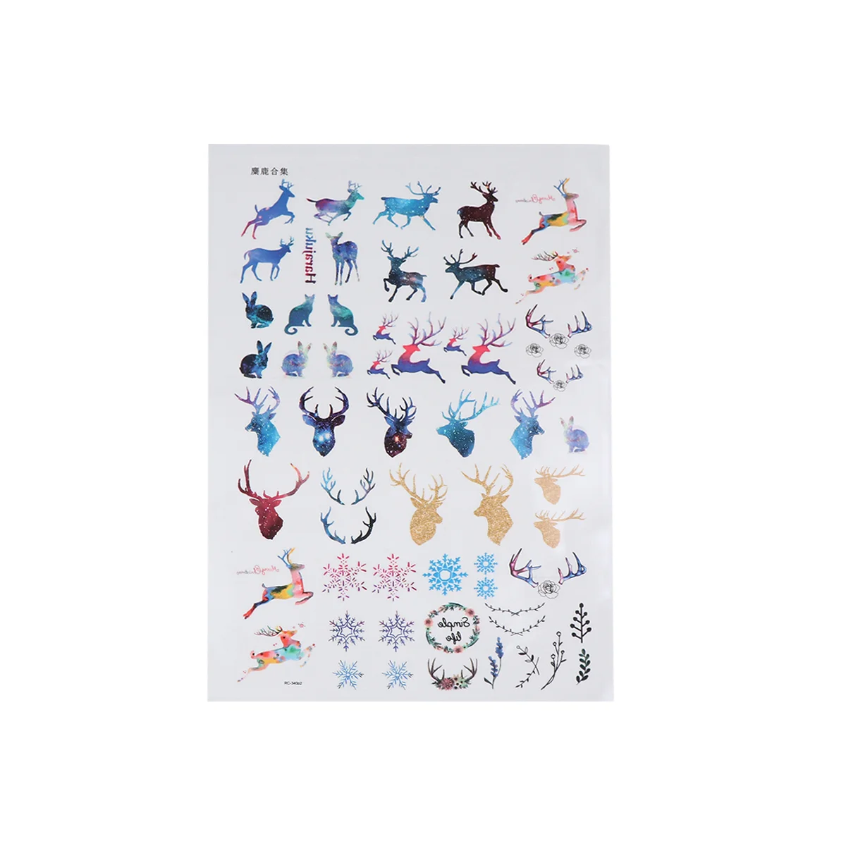 

1 Sheet Christmas Stickers Cartoon Elk Antlers Decorative Xmas Stickers Decal for Festival Party