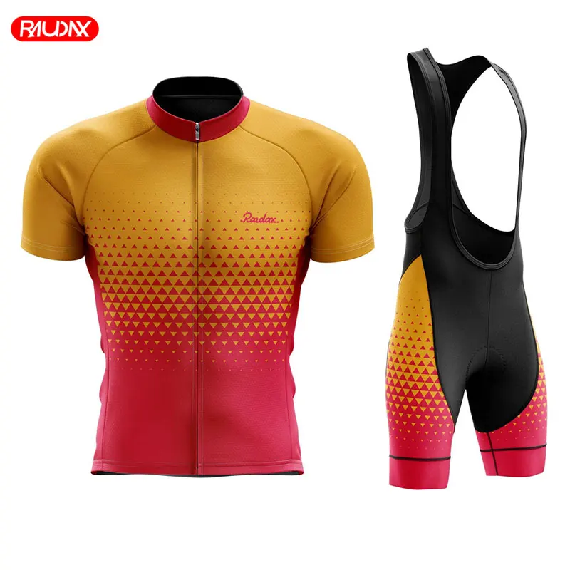 

2023 Short Sleeve Jersey Men's Summer Cycling Clothing Set Bike Uniform Riding Sportwear Bib Shorts MTB Maillot Roupa Ciclismo