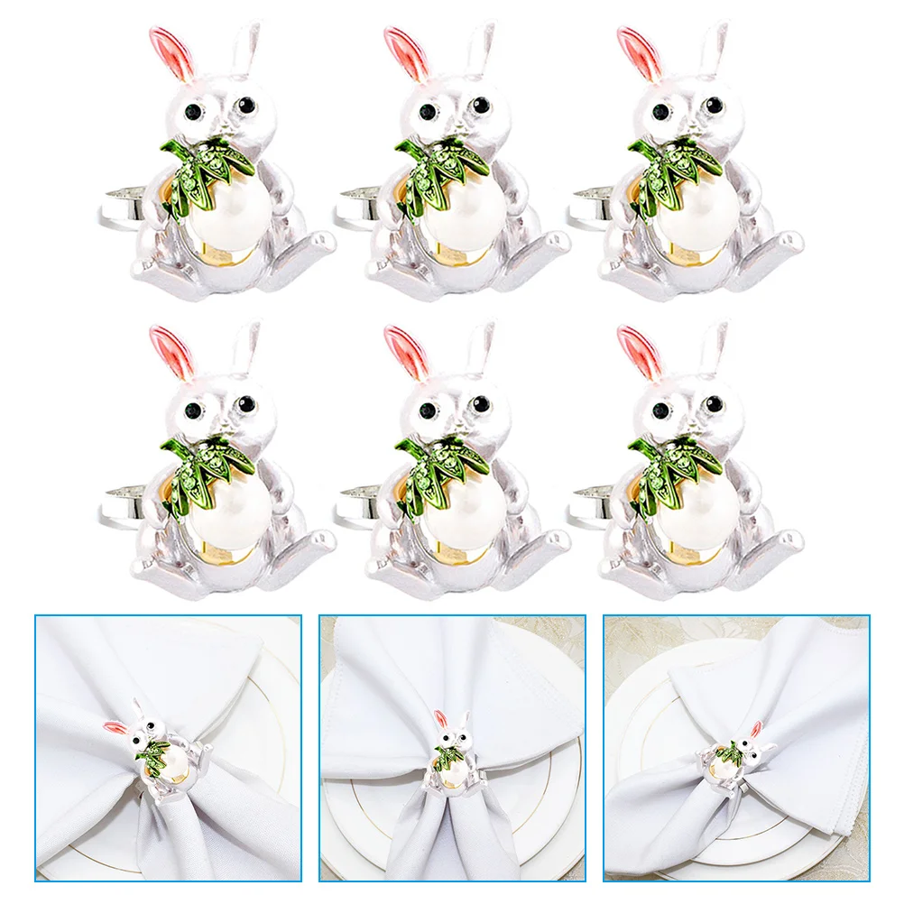 

6Pcs Decorative Napkin Buckles Wear-resistant Serviette Rings Delicate Serviette Buckles