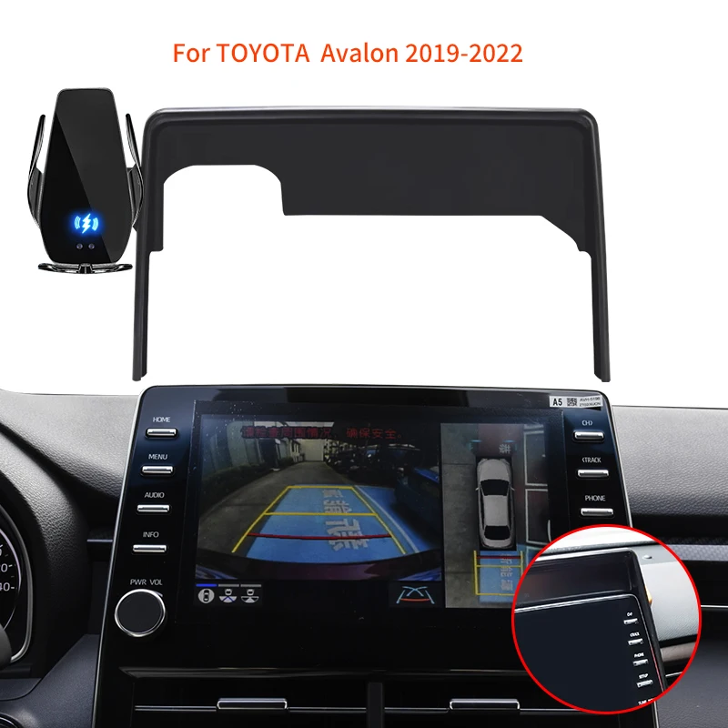 

Car Mobile Wireless Charge Phone Holder For Toyota Avalon 2018-2022 Multimedia Screen Bracket Gravity Clamping Cell Phone Holder