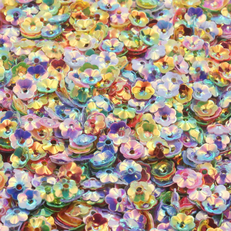 500-3000Pcs 6mm Flower Sequins For Hat Shoes Clothing Sewing Supplies Crafts DIY Nail Art Earrings Accessory Handmade Material