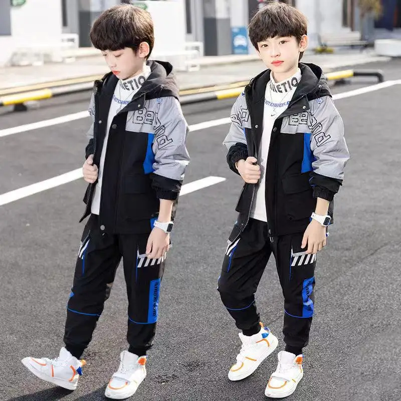 

New Spring Summer Girls Clothing Suits Coat +Pants 2pcs/Set Kids Teenager Outwear Sport Cotton Formal High Quality