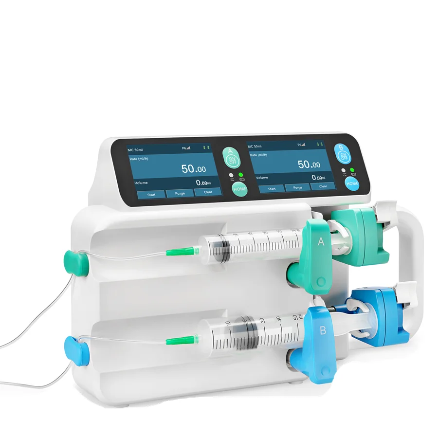 

Medcaptain Veterinary Double Channel Syringe Pump touch screen Intelligent and convenient syringe infusion pump