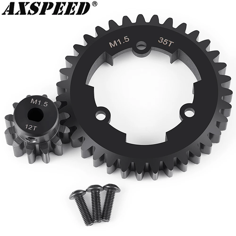 

AXSPEED 40CR сталь 1,5 M 35T зубчатая шестерня и 12T зубчатый двигатель для 1/5 X-MAXX 6S 8S MONSTER TRUCK обновленные аксессуары