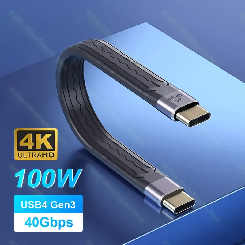

4 Thunderbolt 3 Cable 100W 5A USB C to C Fast PD Cable E-Marker 40Gbps 4K/60Hz for Macbook Pro USB Type C Charger Data Cable