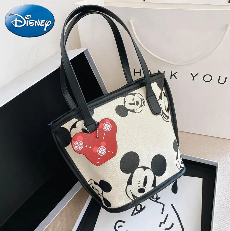 

Новая модная женская сумка Disney 2022 с Микки Маусом, холщовая вместительная Повседневная сумка через плечо, женская сумка для хранения макияжа