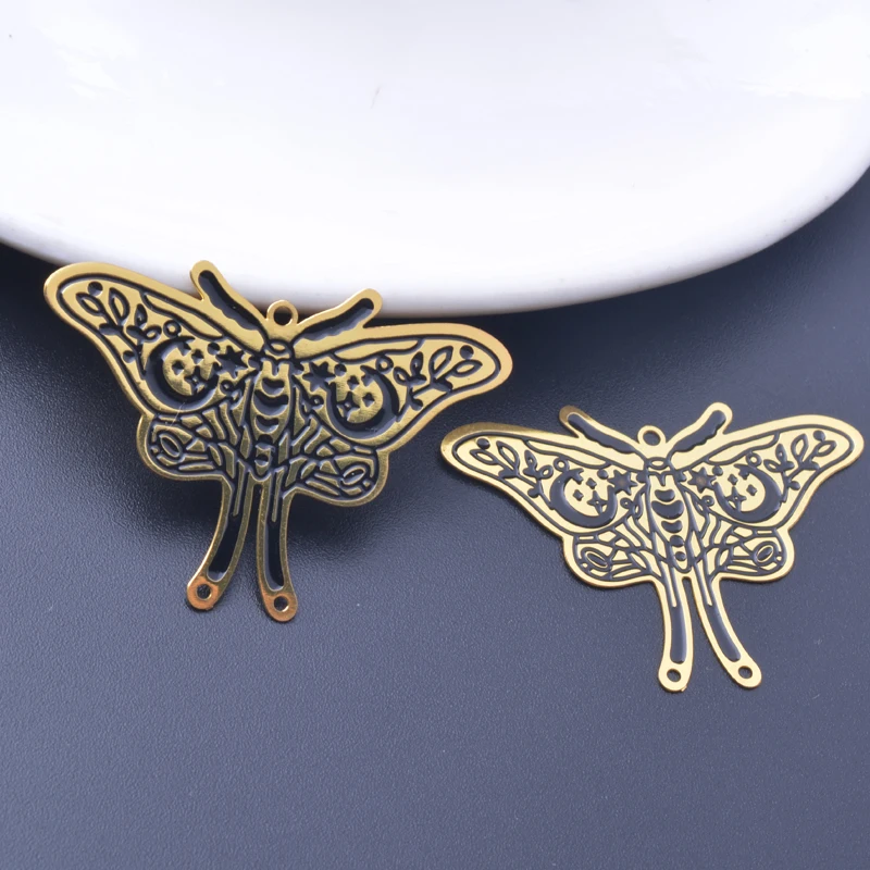 

6 шт. AD3368 Новый Дизайн гравировка бабочка латунь Позолоченные 3 отверстия соединитель подвеска-Шарм ювелирные изделия серьги аксессуары