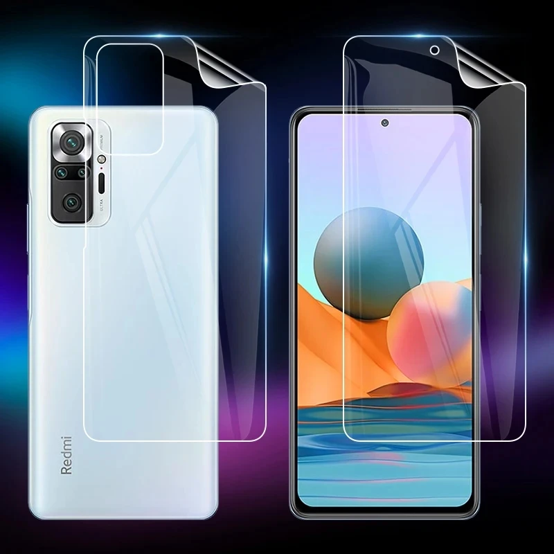 

3PCS Matte Clear Hydrogel Film for Xiaomi Redmi Note 10 Pro Screen Protector Front Back Protective Sticker Film