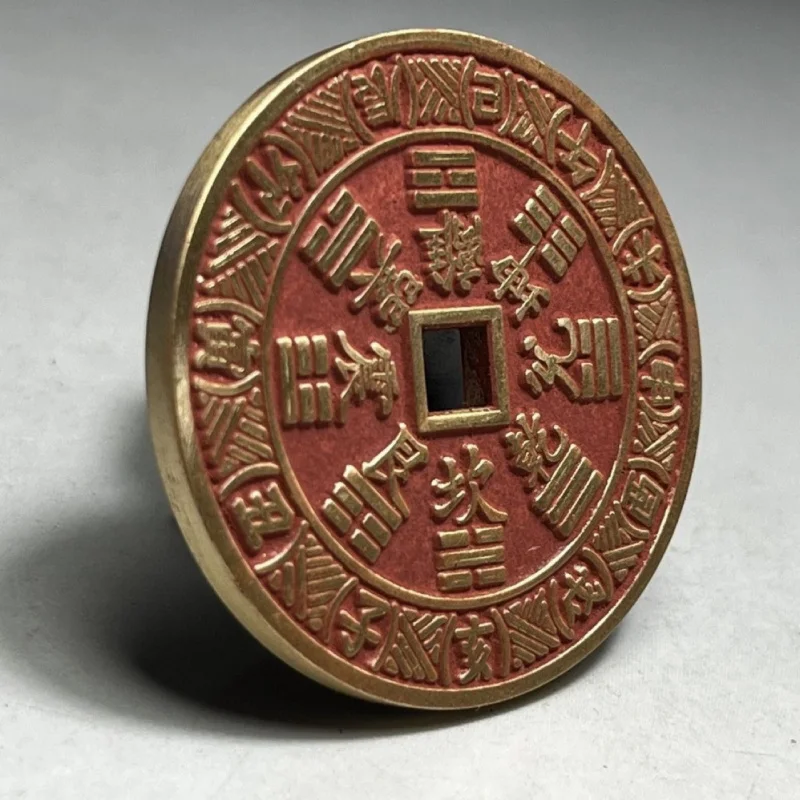 Pure Copper Brass Pendant Cinnabar Thickened Mountain Ghost Gossip Spending Wire Taoist Lace Folk Custom Good Luc